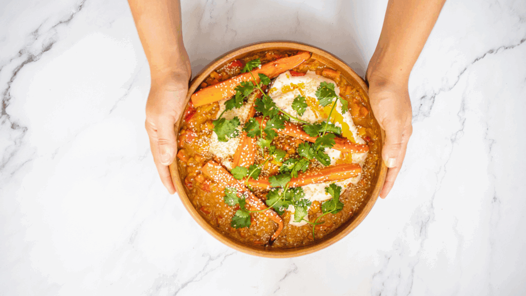Indian lentil soup in bowl